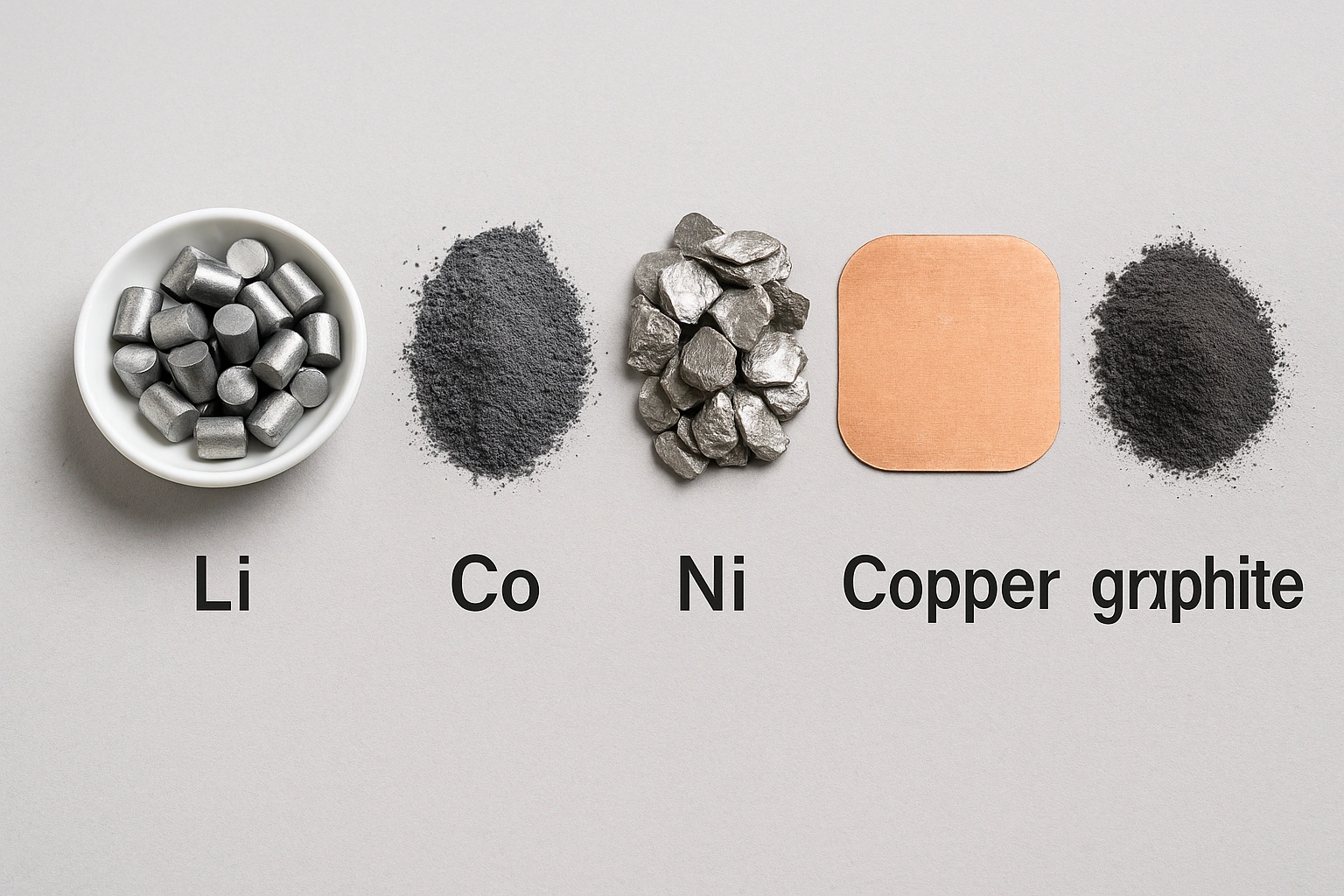 Five elements of lithium-ion batteries