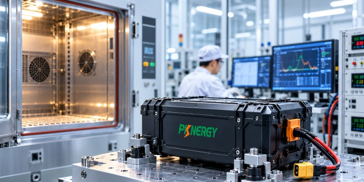 Battery pack safety verification setup with laboratory test instruments