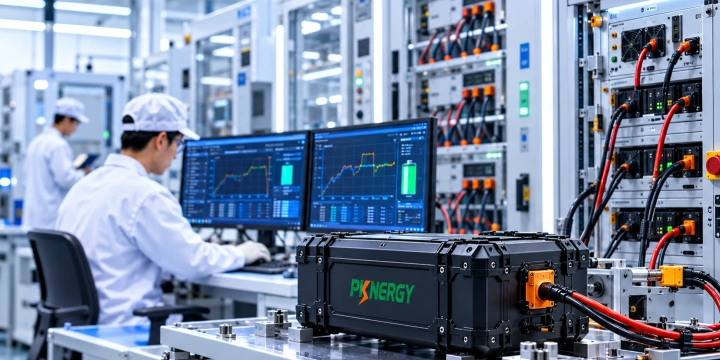 UAV battery pack product label with model identification, QR code and batch traceability information