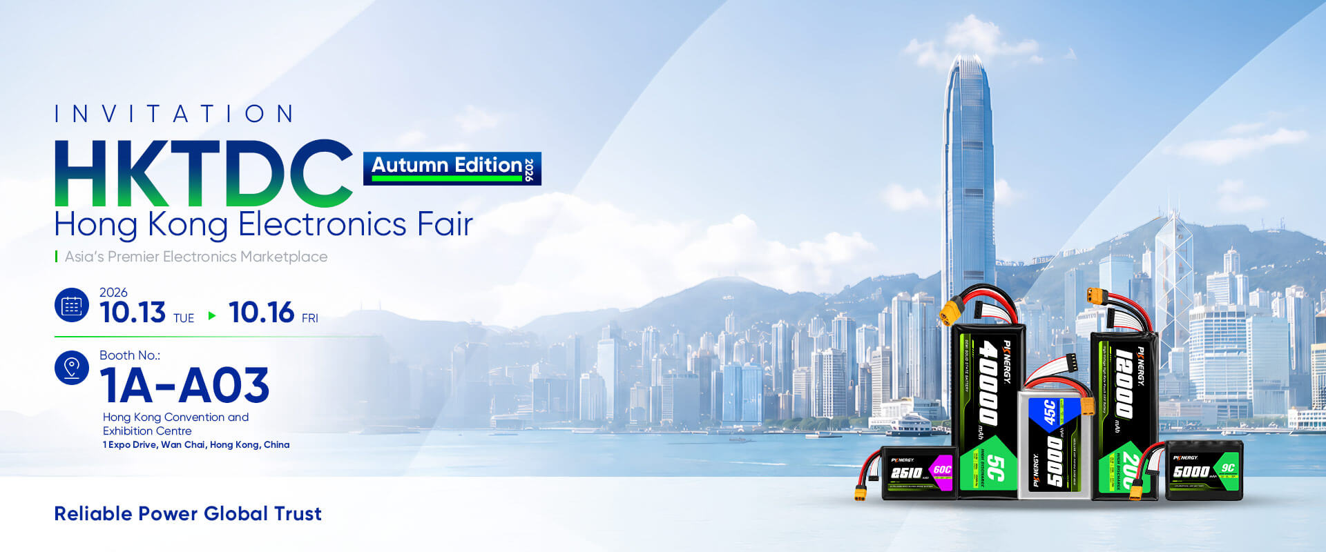 PKNERGY UAV battery solutions at HKTDC Hong Kong Electronics Fair Autumn Edition 2026